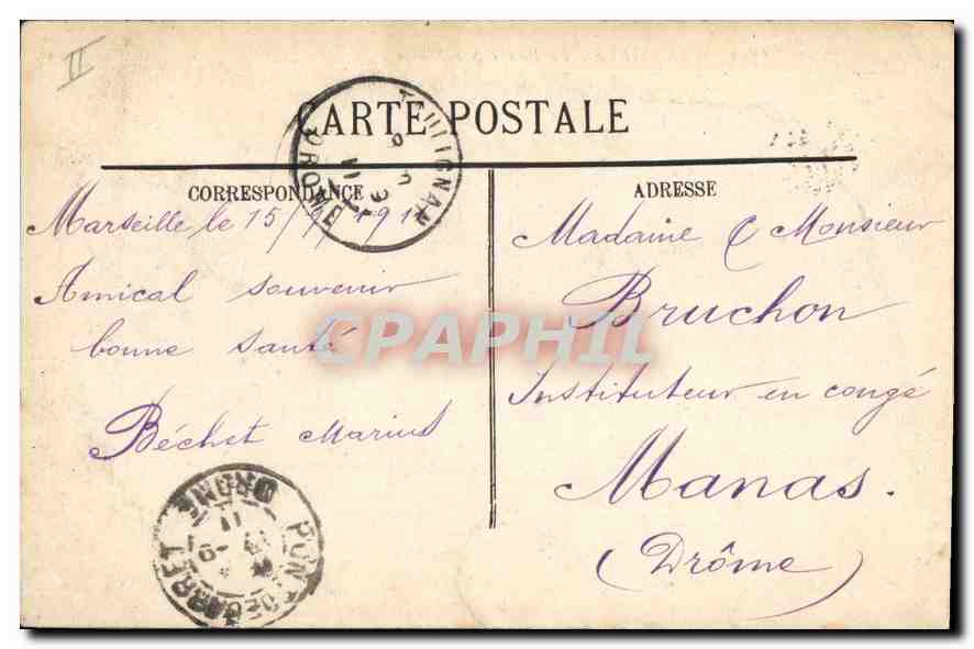 CPA Marseille le Phare Ste Marie  — Verso