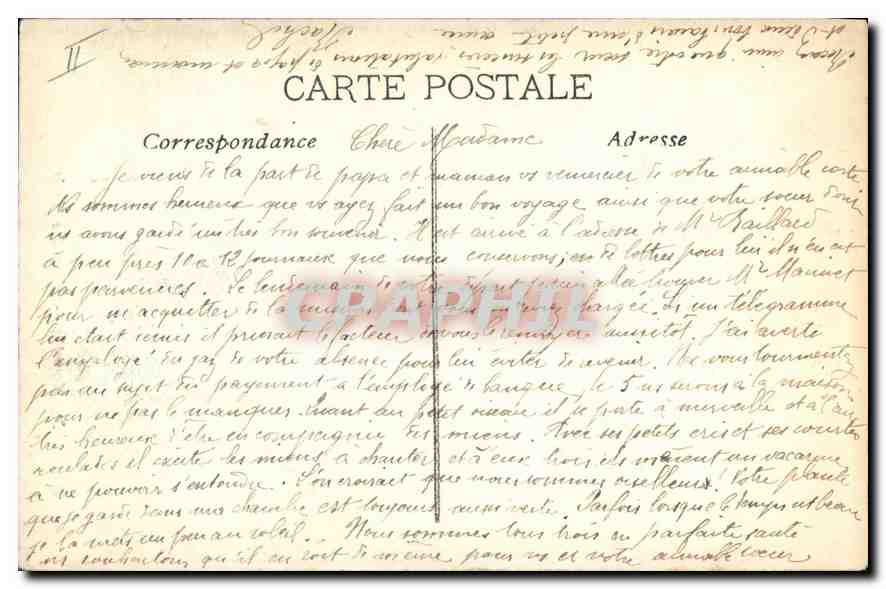 CPA Marseille Phare Ste Marie  — Verso