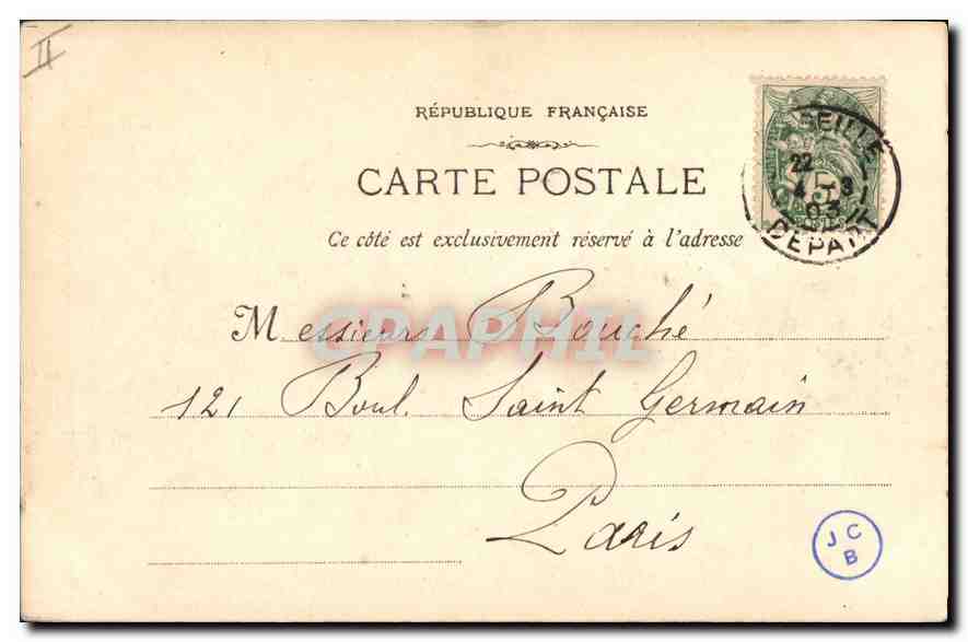 CPA Marseille le Phare Sainte Marie  — Verso