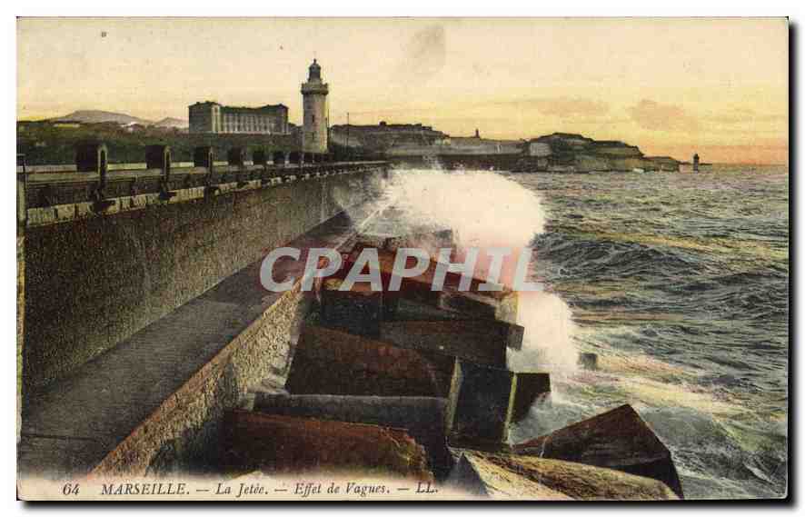 CPA Marseille la Jetee Effet de Vagues 