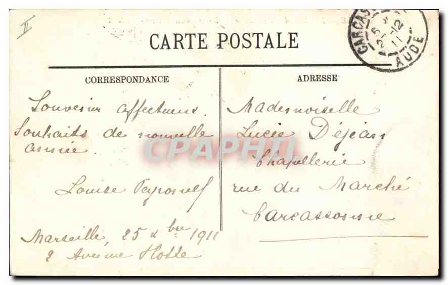 CPA Marseille le Phare de la Desirade  — Verso