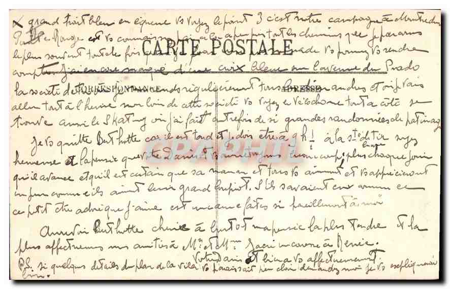 CPA Marseille le Phare de la Desirade depart d'un Courrier de Chine china — Verso