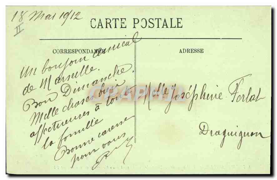 CPA Marseille le Phare de la Desirade depart d'un Courrier de Chine  — Verso