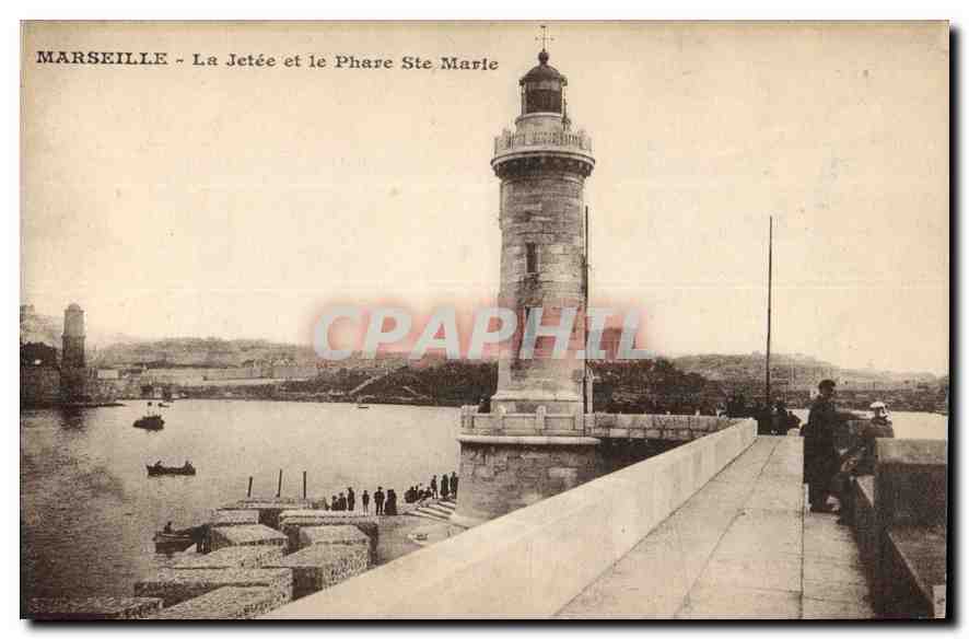 CPA Marseille la Jetee et le Phare Ste Marie 