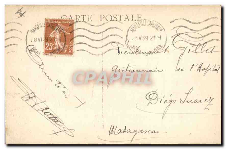 CPA Marseille la Jetee et le Phare Ste Marie  — Verso
