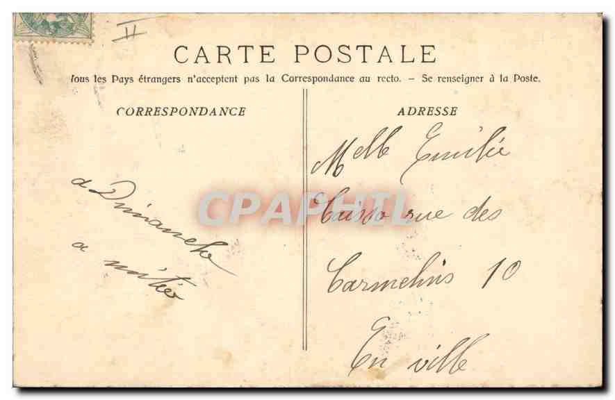 CPA Marseille le Phare Ste Marie  — Verso