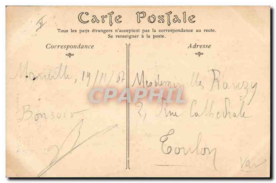 CPA Marseille le Phare Sainte Marie et Notre Dame de la Garde  — Verso