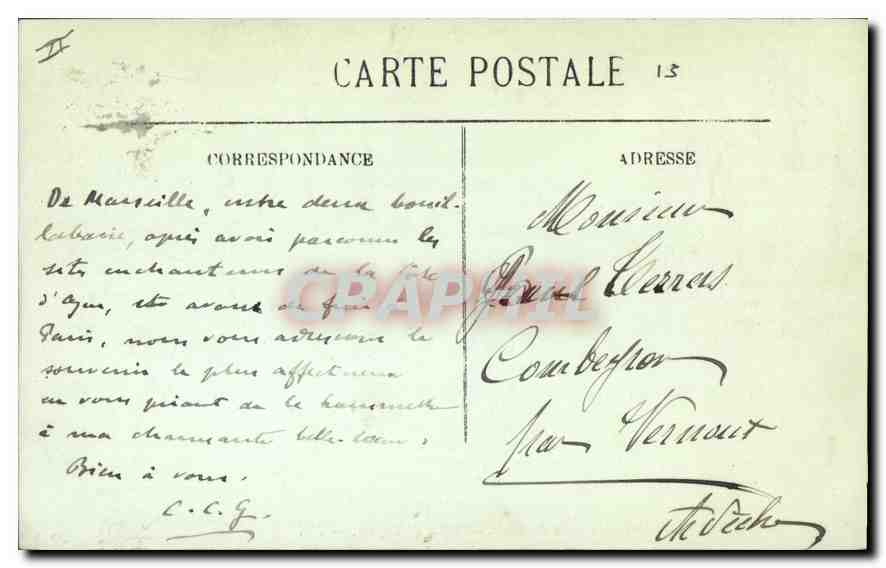 CPA Marseille le Phare de la Desirade Effet de Vagues  — Verso