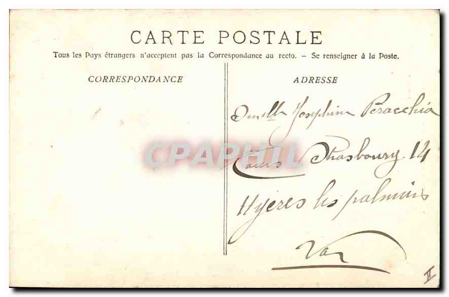 CPA Marseille le Phare Ste Marie  — Verso