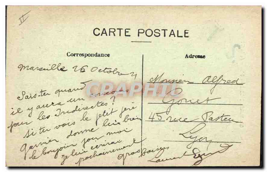 CPA Marseille Phare de la Desirade  — Verso