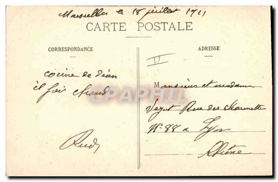 CPA Marseille Phare de Planier  — Verso