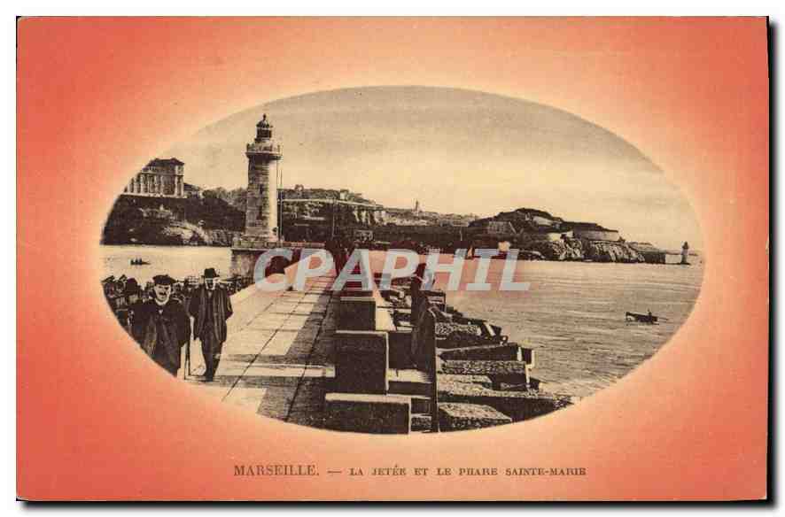 CPA Marseille la Jetee et le Phare Sainte Marie 