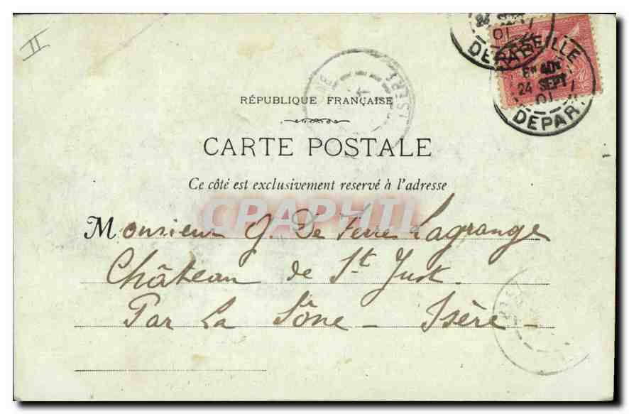 CPA Marseille le Phare Sainte Marie  — Verso