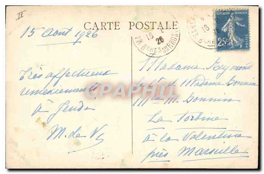 CPA Marseille Phare de la Desirade  — Rückseite