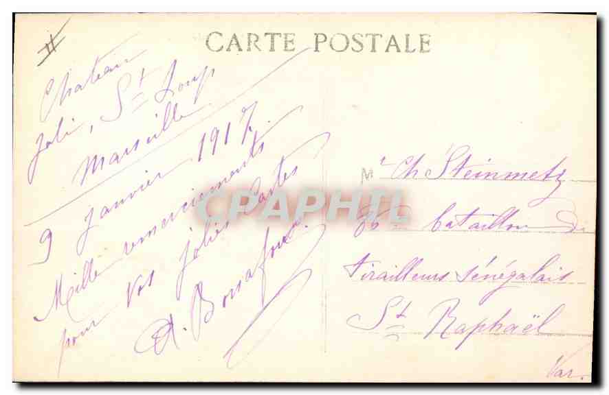 CPA Marseille le Phare de la Desirade  — Verso