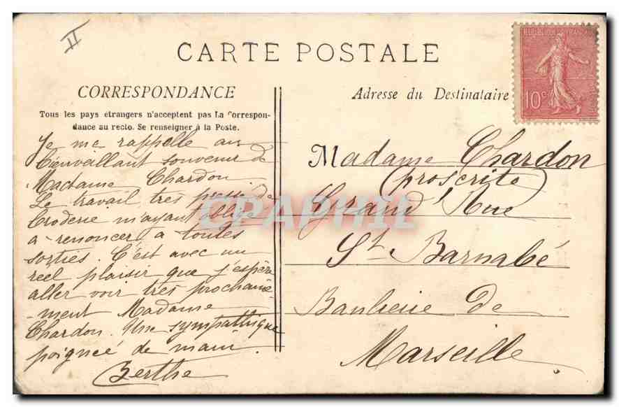 CPA Marseille le Phare Sainte Marie  — Rückseite