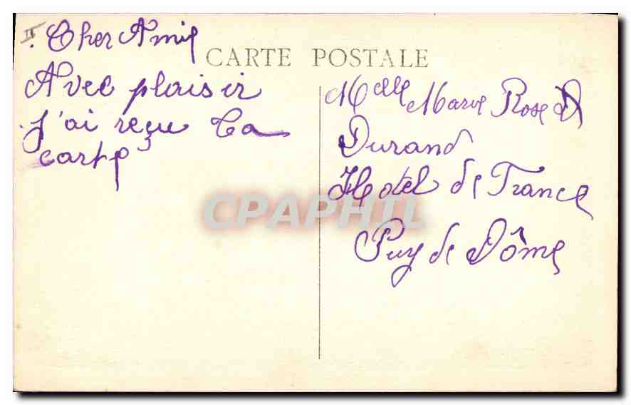CPA Marseille Phare de la Desirade  — Verso