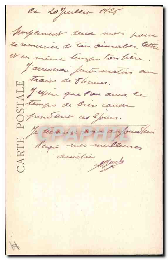 CPA Marseille la Jetee et Phare Ste Marie  — Verso