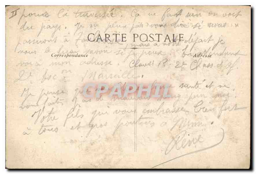 CPA Marseille le Phare Ste Marie  — Verso