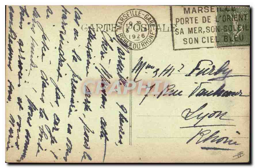 CPA Marseille Phare Sainte Marie  — Verso