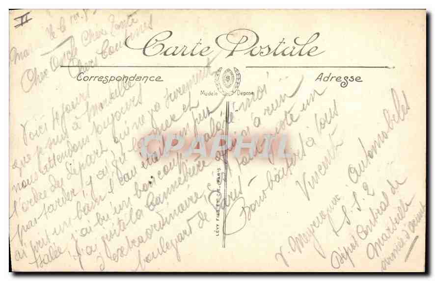 CPA Marseille le Phare de la Desirade depart d'un Courrier de Chine  — Verso