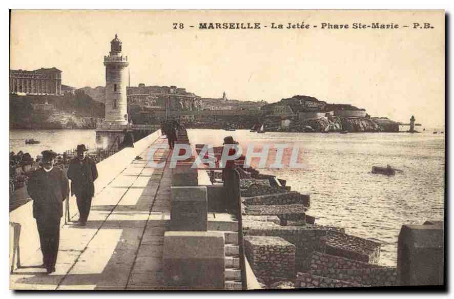 CPA Marseille la Jetee Phare Ste Marie 