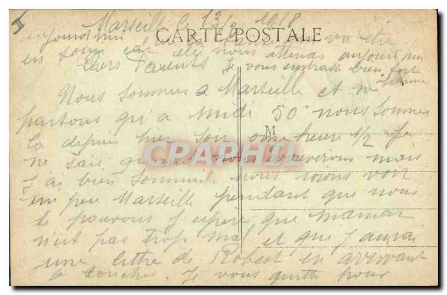 CPA Marseille la Jetee Phare Ste Marie  — Rückseite