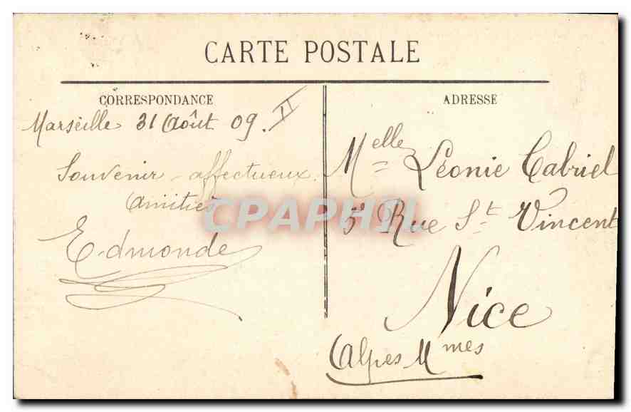 CPA Marseille le Phare Ste Marie et la Jetee  — Rückseite