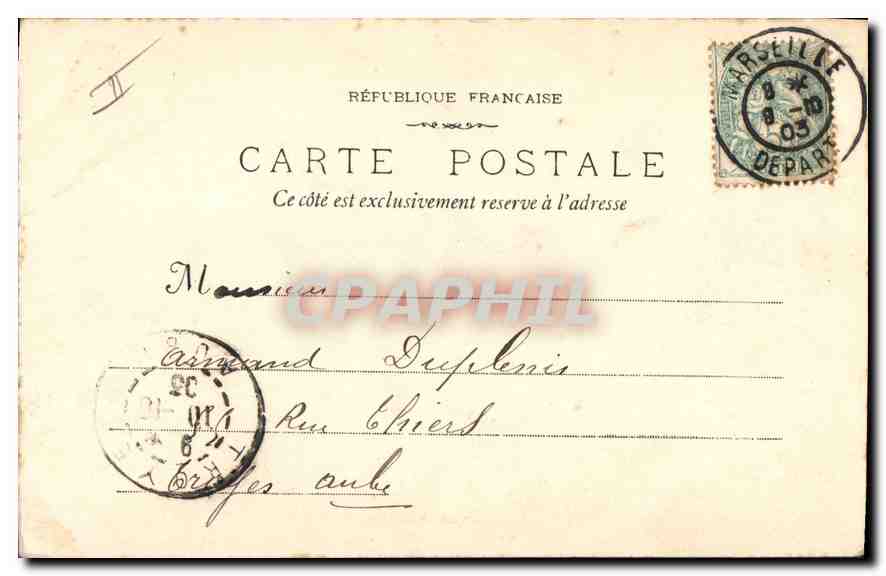 CPA Marseille le Phare Sainte Marie  — Verso