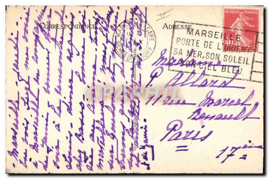 CPA Marseille la Jetee et le Phare Sainte Marie  — Rückseite