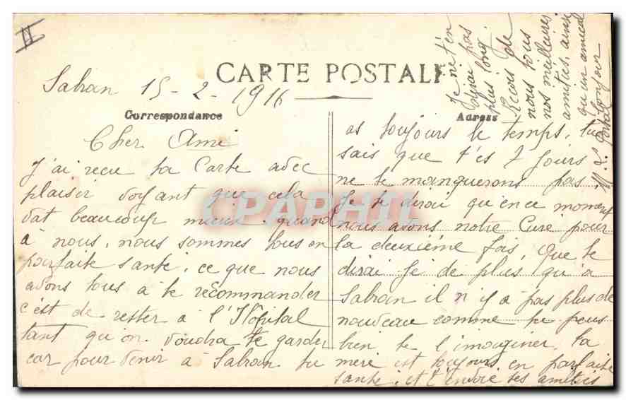 CPA Marseille le Phare de la Desirade  — Verso