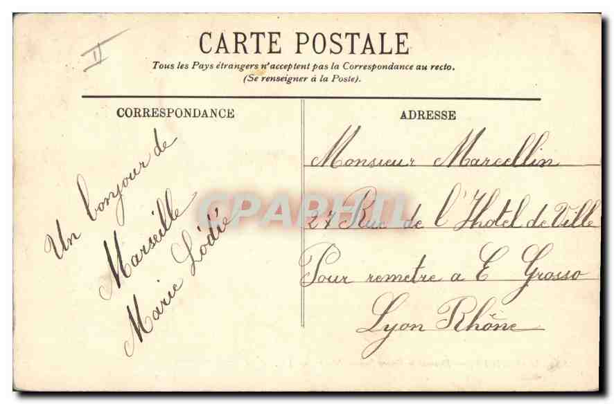 CPA Marseille devant le Phare Sainte Marie  — Verso