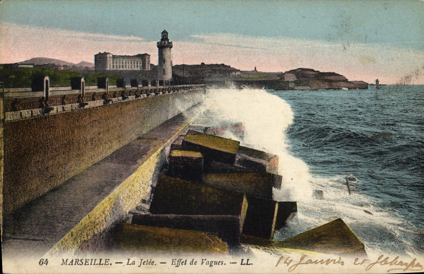 CPA Marseille la Jetee Effet de Vagues 
