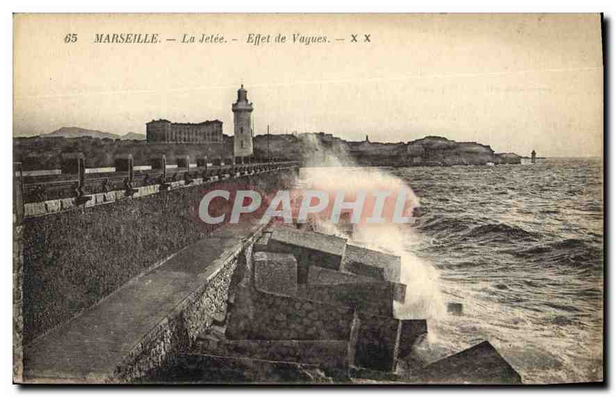 CPA Marseille la Jetee Effet de Vagues 