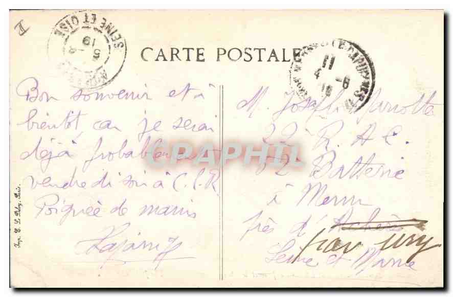 CPA Marseille la Jetee et le Phare  — Verso