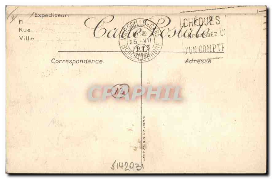 CPA Marseille le Phare de Planier  — Verso