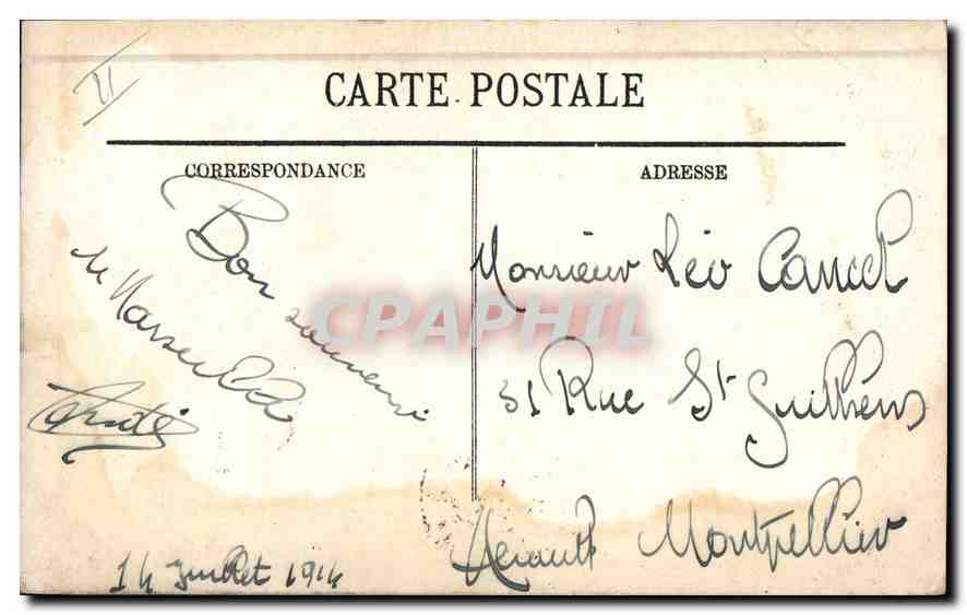 CPA Marseille devant le Phare Sainte Marie  — Rückseite