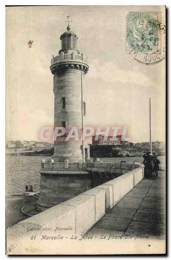 CPA Marseille la Jetee le Phare Ste Marie 