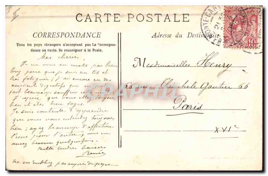 CPA Marseille Le Phare Sainte Marie  — Verso