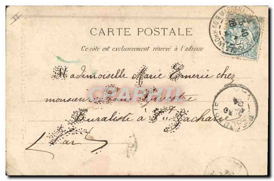 CPA Marseille Le Phare Sainte Marie  — Verso