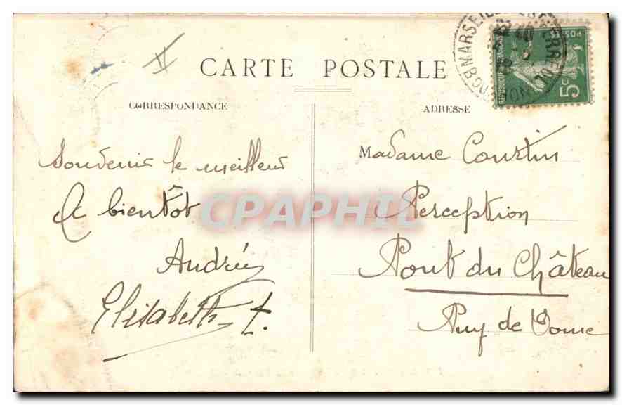 CPA Marseille Phare de la Desirade  — Verso