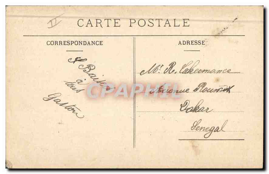 CPA Marseille Le Phare Sainte Marie  — Verso