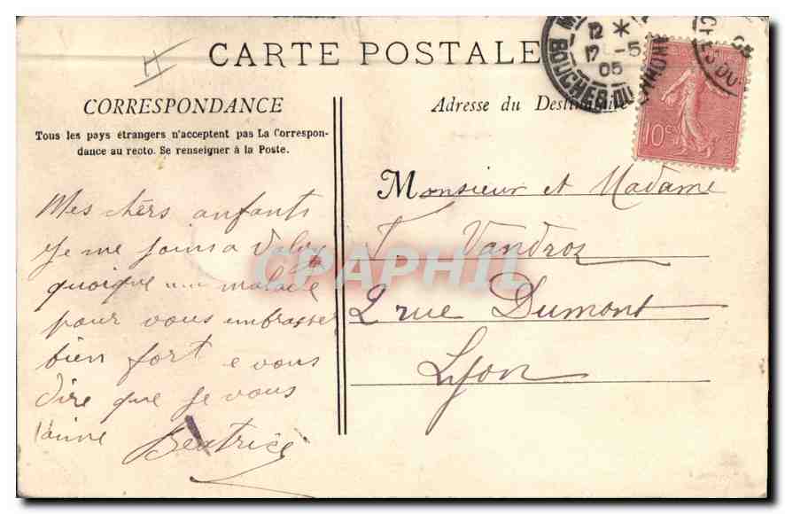 CPA Marseille La Jetee et le Phare Sainte Marie  — Verso