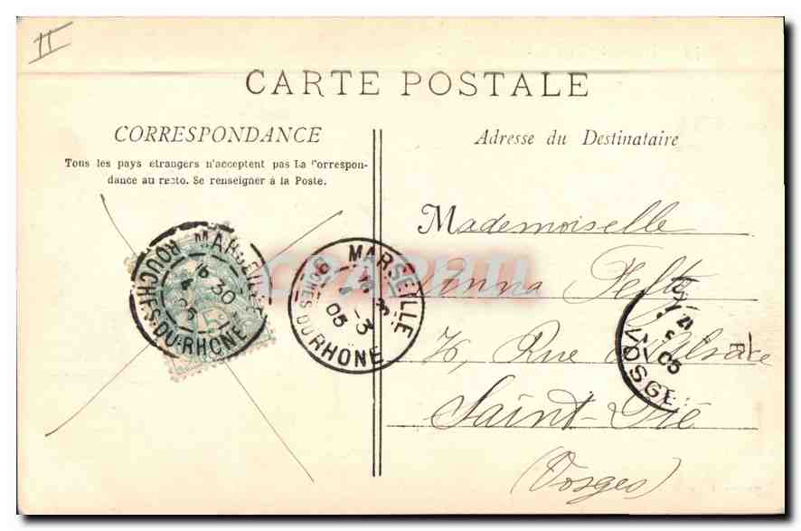 Marseille - Le Phare Sainte-Marie — Phototyp E. Lacour, n°79 — Rückseite