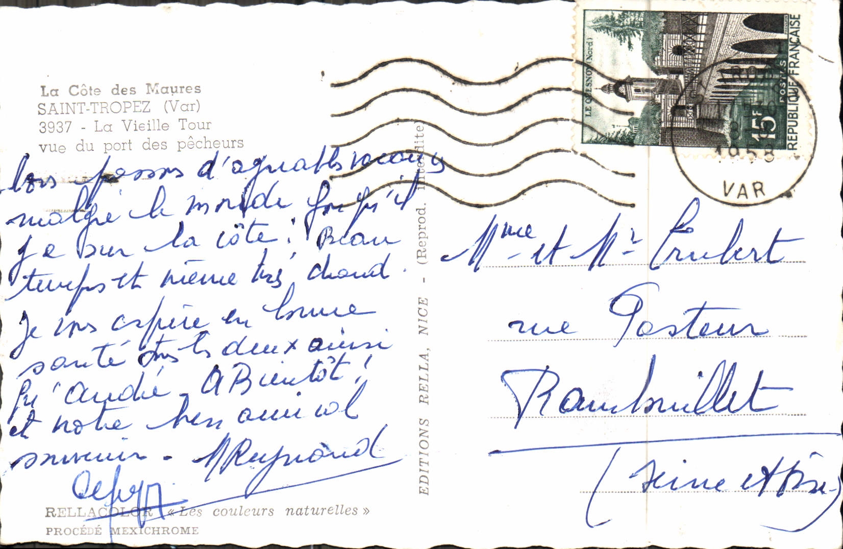 La Côte des Maures — Blick auf den Fischereihafen — Éditions Rella, Nizza, Nr. 3937