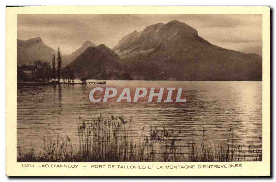 Lake Annecy — Port of Talloires and Mount Entrevernes — Braun & Cie, Imp. Edt. Mulhouse-Dornach
