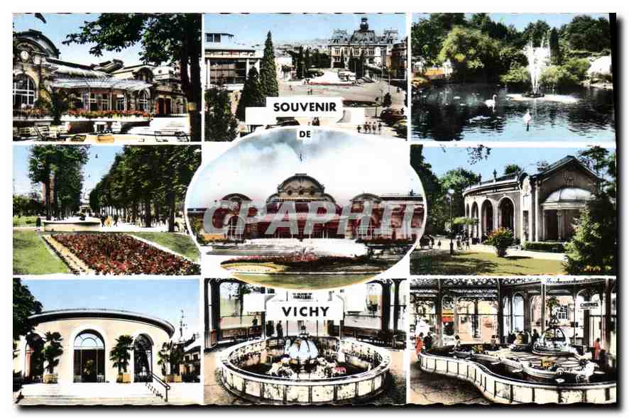 CPA Vichy Le Casino Place de l'Hotel de Ville Le Parc 