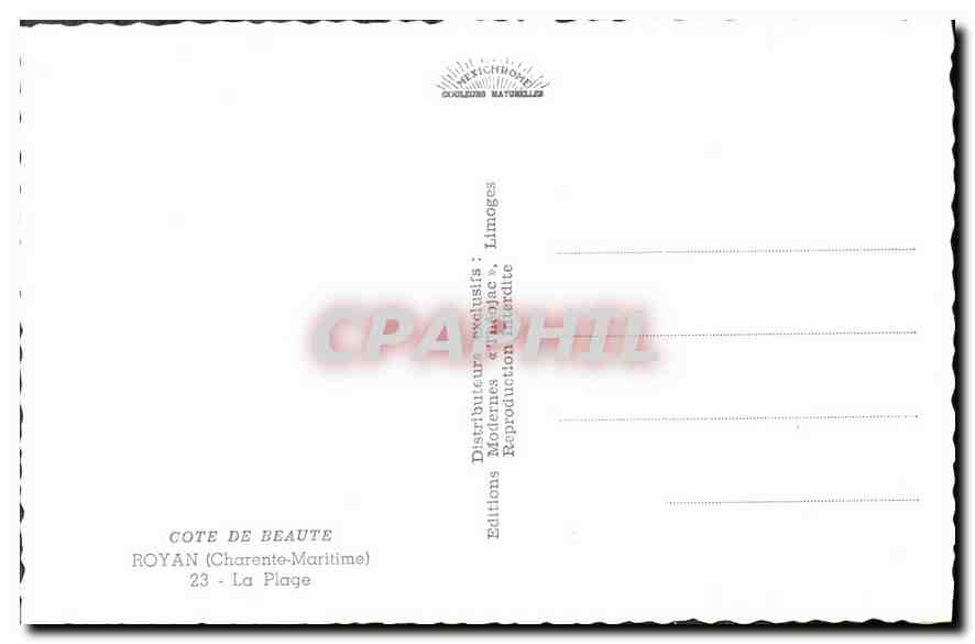 CPA Cote de Beaute Royan Charente Maritime La Plage  — Rückseite