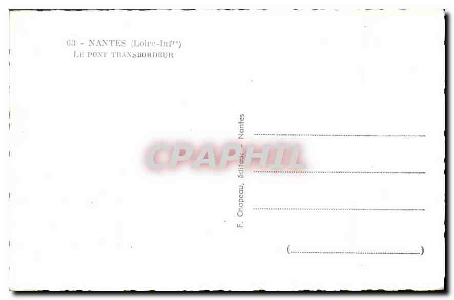 CPA Nantes Loire Inf Le Pont Transbordeur  — Verso