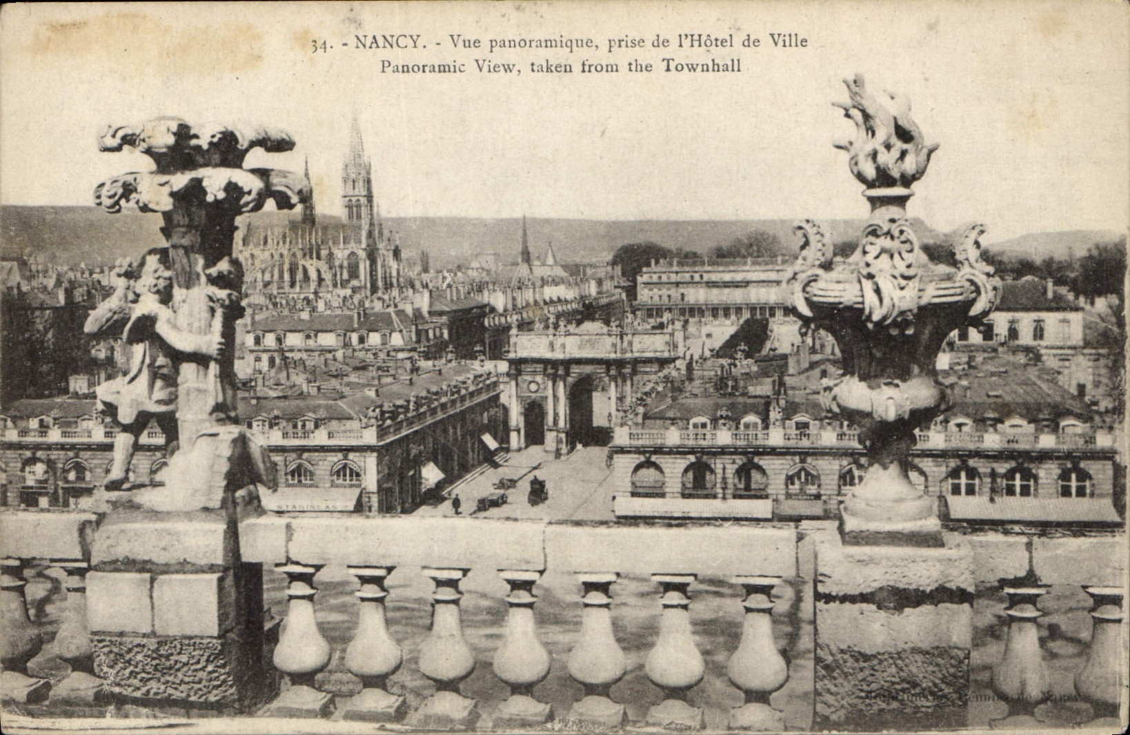 NANCY - Vue panoramique prise de l'Hôtel de Ville — éditeur : Imprimerie des Communes de Nancy